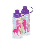 Garrafa Infantil 550ml tubo de gelo Escolar Unicórnio Roxo