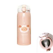 Garrafa Térmica Com Canudo Ovelhinha rosa Escolar 350ml