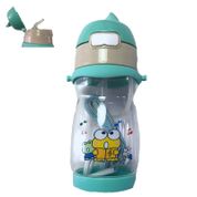 Garrafa Squeeze com Tampa e Canudo 400 mL copo infantil Verde