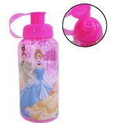 Garrafa Infantil 600ml com tubo de gelo Escolar - Princesas Rosa