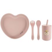 Kit Alimentação Silicone Flex Rosa Com 4 ítens Clingo Mod 5