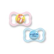 CHUPETA MAM AIR 16+ MESES FASE 3 BICO SILICONE EMBALAGEM DUPLA COM ESCUDO EXTRA VENTILADO Cor:Rosa/Azul