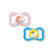 CHUPETA MAM AIR 6+ MESES TAMANHO 2 BICO SILICONE EMBALAGEM DUPLA COM ESCUDO EXTRA VENTILADO Cor:Rosa Baleia/ Azul Urso