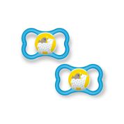 CHUPETA MAM AIR 6+ MESES TAMANHO 2 BICO SILICONE EMBALAGEM DUPLA COM ESCUDO EXTRA VENTILADO Cor:Azul Urso