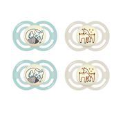 KIT CHUPETAS MAM PERFECT NIGHT 6+ MESES BRILHA ESCURO TAMANHO 2 BICO SILICONE EMBALAGEM COM 4 MENINO MENINA Cor:Azul Rap