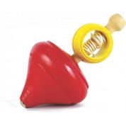 Brinquedo de Madeira Infantil Pião Vermelho