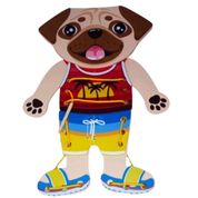 Brinquedo de Alinhavo Cãozinho de Madeira costura 16pcs