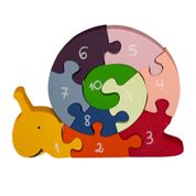 QUEBRA CABEÇA CARACOL NUMERAIS 1 A 10 MADEIRA
