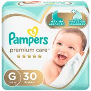 Fralda Pampers Premium Care Mega G - 30 Unidades