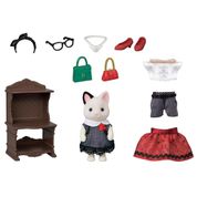 Conjunto Sylvanian Families Town Girl Séries Gato Malhado 5462 Epoch