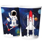 12 Copos Astronauta Espacial Festa De Aniversário 180 ML