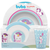 Kit Refeição Infantil Prato Copo Bowl Animal Fun Unicórnio