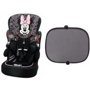 Cadeirinha de Carro Kalle Minnie Mouse Typo Team Tex + Protetor Solar Para Carro Com Ventosas 2 Unid