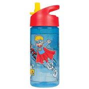 Garrafa Infantil Com Canudo Super Heroi Azul Buba