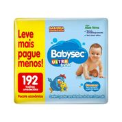 Toalhas Umedecidas para Bebês Babysec Ultrafresh - 192 Unidades