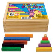 Escala Cuisenaire Individual 68 Peças Caixa De Madeira