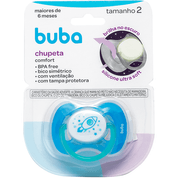 Chupeta Comfort Tam.2 Noturna Foguete 6 Meses C/ Tampa, Buba