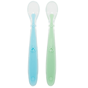 Kit Colher Infantil Ponta Silicone Bebês Anatômica 2un, Buba