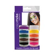 Conjunto De Pintura - Color Make - Tinta Cremosa - 10 Potes - Evora Indústria E Comércio Eireli