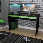 Mesa Escrivaninha Gamer para Computador PC Home Office Tampo Quarto Escritório Multiuso Preto Verde