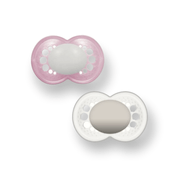 CHUPETA MAM 6 MESES FASE 2 BICO SILICONE SKINSOFT EMBALAGEM DUPLA Cor:Rosa Básica - Neutra Básica