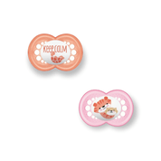 CHUPETA MAM 6 MESES FASE 2 BICO SILICONE SKINSOFT EMBALAGEM DUPLA Cor:Rosa Keep Calm Tigre