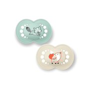 CHUPETA MAM 6 MESES FASE 2 BICO SILICONE SKINSOFT EMBALAGEM DUPLA Cor:Azul Raposa Lobo