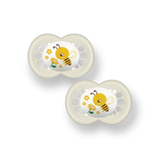 CHUPETA MAM 6 MESES FASE 2 BICO SILICONE SKINSOFT EMBALAGEM DUPLA Cor:Neutra Abelha