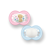 CHUPETA MAM 6 MESES FASE 2 BICO SILICONE SKINSOFT EMBALAGEM DUPLA Cor:Gato - Azul Básica