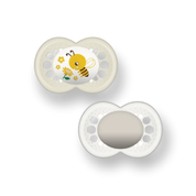 CHUPETA MAM 6 MESES FASE 2 BICO SILICONE SKINSOFT EMBALAGEM DUPLA Cor:Abelha - Neutra Básica