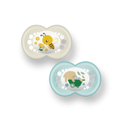 CHUPETA MAM 6 MESES FASE 2 BICO SILICONE SKINSOFT EMBALAGEM DUPLA Cor:Abelha - Coelho