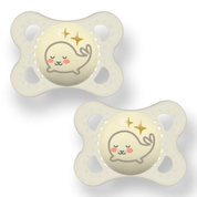CHUPETA MAM NIGHT  0-6 MESES BRILHA ESCURO FASE 1 BICO SILICONE SKINSOFT EMBALAGEM DUPLA Cor:Neutra