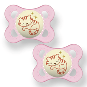 CHUPETA MAM NIGHT  0-6 MESES BRILHA ESCURO FASE 1 BICO SILICONE SKINSOFT EMBALAGEM DUPLA Cor:Rosa