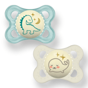 CHUPETA MAM NIGHT  0-6 MESES BRILHA ESCURO FASE 1 BICO SILICONE SKINSOFT EMBALAGEM DUPLA Cor:Azul - Neutra