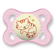 CHUPETA MAM 0-6 MESES NIGHT BRILHA ESCURO TAMANHO 1 BICO SILICONE SKINSOFT EMBALAGEM UNITÁRIA Cor:Rosa