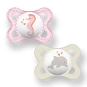 CHUPETA MAM 0-6 MESES FASE 1 BICO SILICONE SKINSOFT EMBALAGEM DUPLA Cor:Rosa Cavalo Marinho - Baleia