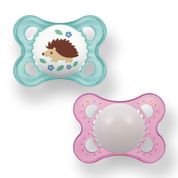 CHUPETA MAM 0-6 MESES FASE 1 BICO SILICONE SKINSOFT EMBALAGEM DUPLA Cor:Porco Espinho - Rosa