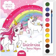 LIVRO INFANTIL COLORIR UNICORNIO AQUARELA