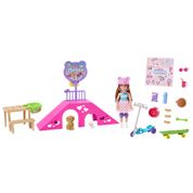 Conjunto Boneca Articulada E Acessórios - Barbie - Chelsea Pista De Patinação - Mattel