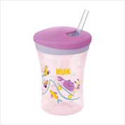 Copo Com Canudo Evolution Antivazamento Silicone Para Criança infantil Menina Feminino 230ml - Nuk