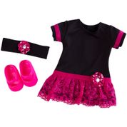 ROUPA BONECA PARA OUR GENERATION - RENDA PINK  - CASINHA 4