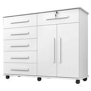 Cômoda Para Quarto 2 Portas 6 Gavetas Gran Luxo G03 Branco - Mpozenato