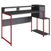 Mesa Para Computador Gamer 2 Gavetas RYZE 4501 Vermelho Grafite PP