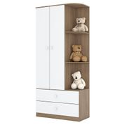 Guarda Roupa Infantil 2 Portas II117 Rustico Branco Henn