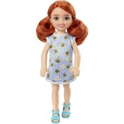 Boneca Barbie Família - Chelsea Club - Menina Ruiva Vestido Abelhas Hgt04