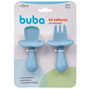 Kit Talheres Silicone Introdução Alimentar Bebê, Buba