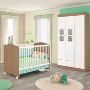 Quarto Infantil Berço Mini Cama Satriani e Guarda Roupa Almendra