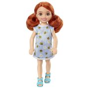 Boneca Barbie Chelsea 14 cm Ruiva Vestido Abelhas - Mattel