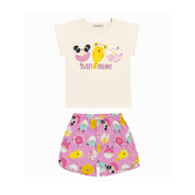 Pijama Infantil Menina Off White Com Estampa Donut E Ursos