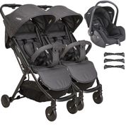 Carrinho de Gemeos com Bebe Conforto Kiddo Road Melange Preto